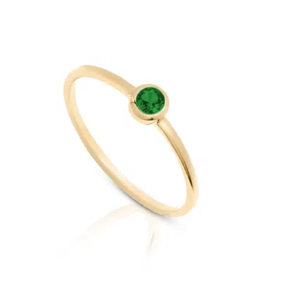 Max + Stone 14k Gold Vermeil Birthstone 3mm Cubic Zirconia Solitaire Ring In Green