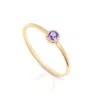 Max + Stone 14k Gold Vermeil Birthstone 3mm Cubic Zirconia Solitaire Ring In Purple