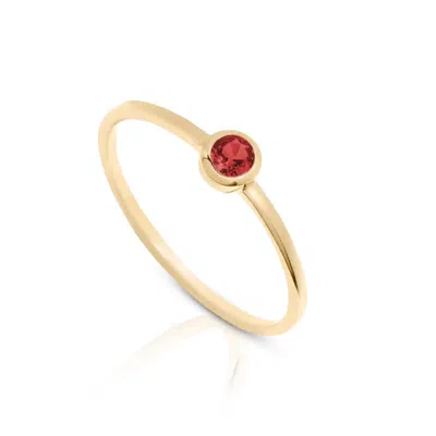 Max + Stone 14k Gold Vermeil Birthstone 3mm Cubic Zirconia Solitaire Ring In Red