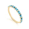 Max + Stone 14k Gold Vermeil Birthstone 3x2mm Cubic Zirconia Baguette Half Eternity Ring In Multi