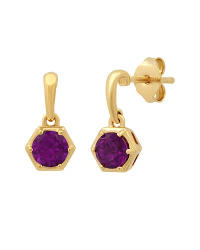 Max + Stone 14k Over Silver 0.75 Ct. Tw. Amethyst Drop Earrings In Gold