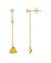 MAX + STONE MAX + STONE 14K OVER SILVER 1.10 CT. TW. CITRINE DROP EARRINGS