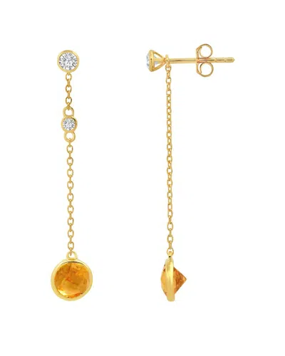 Max + Stone 14k Over Silver 1.30 Ct. Tw. Citrine Drop Earrings In Gold