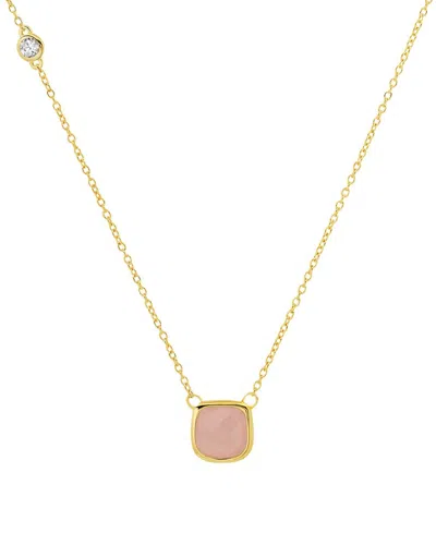 Max + Stone 14k Over Silver 1.90 Ct. Tw. Rose Chalcedony Necklace In Gold