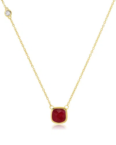 Max + Stone 14k Over Silver 2.20 Ct. Tw. Red Corundum Necklace In Gold