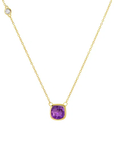 Max + Stone 14k Over Silver 2.30 Ct. Tw. Amethyst Necklace In Purple