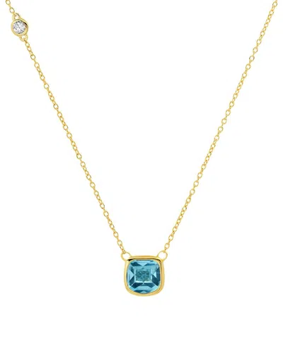 Max + Stone 14k Over Silver 3.10 Ct. Tw. Blue Topaz Necklace In Gold