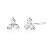 Max + Stone 14k Solid Gold Lab Grown Diamond Triplet Stud Earrings In Silver