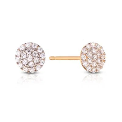 Max + Stone 14k Yellow Gold 0.75mm Round Lab Grown Diamond Pave Studs