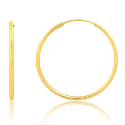 Max + Stone 14k Yellow Gold 1.5mm Tube Flex Continuous Hoop Earrings 10mm-33mm