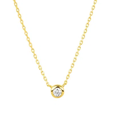 Max + Stone 14k Yellow Gold 2.5mm Round Diamond Necklace