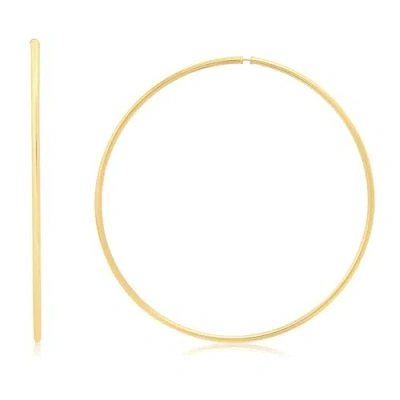 Max + Stone 14k Yellow Gold 2mm Tube Flex Continuous Hoop Earrings 40mm-80mm