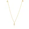 MAX + STONE 14K YELLOW GOLD 3 STONE DIAMOND NECKLACE