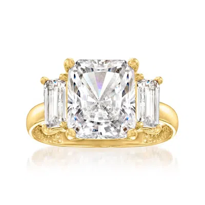Max + Stone 14k Yellow Gold 5.05 Ctw Cz Three-stone Ring