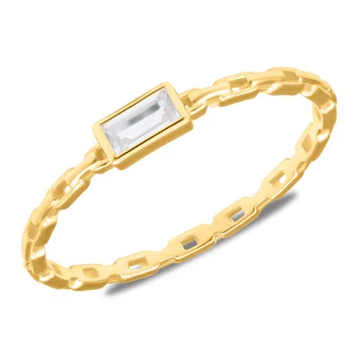 Max + Stone 14k Yellow Gold Baguette Cubic Zirconia Ring