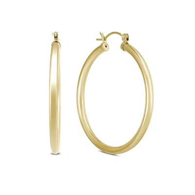Max + Stone 14k Yellow Gold Filled 3mm Thick Tube Hoop Earrings In 15mm To 40mm