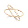 Max + Stone 14k Yellow Gold Lab Grown 1mm Diamond Pave X Ring In Yellow