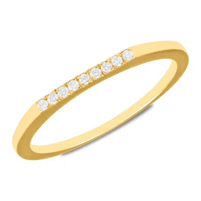 Max + Stone 14k Yellow Gold Lab Grown Diamond Bar Ring