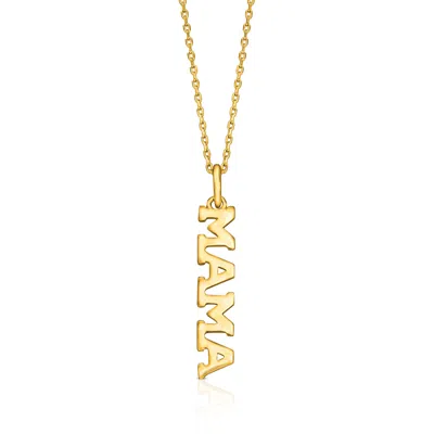 Max + Stone 14k Yellow Gold Mama Vertical Pendant Necklace In Pattern