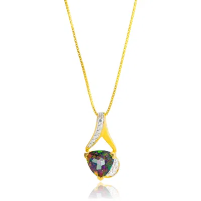 Max + Stone 14k Yellow Gold Plated 8mm Cushion Cut Birthstone Solitaire Pendant Necklace