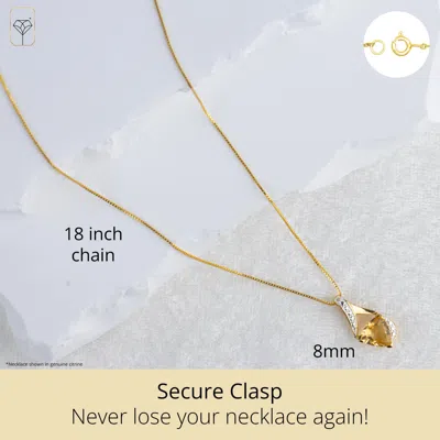 Max + Stone 14k Yellow Gold Plated 8mm Cushion Cut Birthstone Solitaire Pendant Necklace