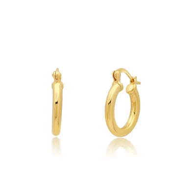 Max + Stone 14k Yellow Gold Plated Lightweight Round Polished Hoop Earrings In Gray