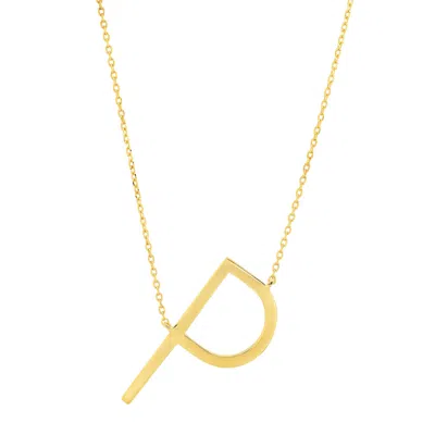 Max + Stone 14k Yellow Gold Plated Sterling Silver Large Sideways Block Initial Letter