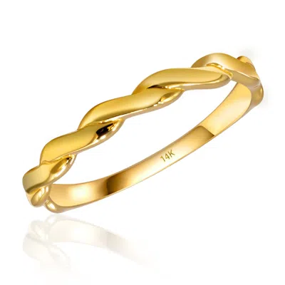 Max + Stone 14k Yellow Gold Rope Twist Stackable Ring