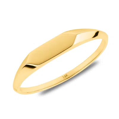Max + Stone 14k Yellow Gold Thin Signet Ring