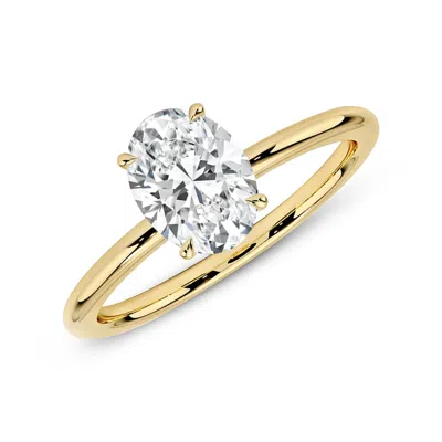 Max + Stone 14k Yellow Or White Gold 3 Carat Oval Cut Cubic Zirconia Engagement Ring
