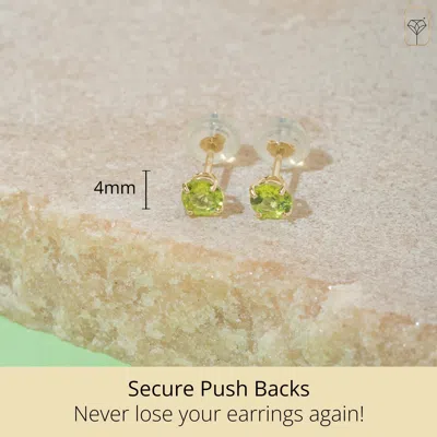 Max + Stone 14k Yellow Or White Gold 4mm Round Stud Earrings In Metallic