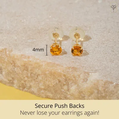 Max + Stone 14k Yellow Or White Gold 4mm Round Stud Earrings In Neutral