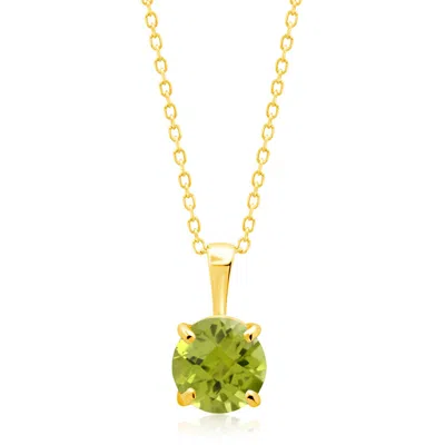 Max + Stone 14k Yellow Or White Gold 6mm Gemstone Round Pendant Necklace With 18 Inch Chain