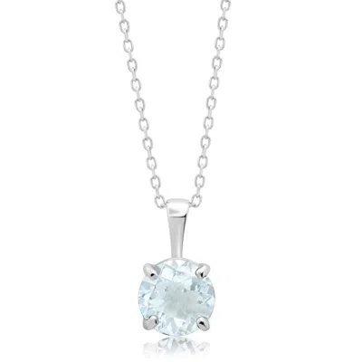 Max + Stone 14k Yellow Or White Gold 6mm Gemstone Round Pendant Necklace With 18 Inch Chain In Metallic