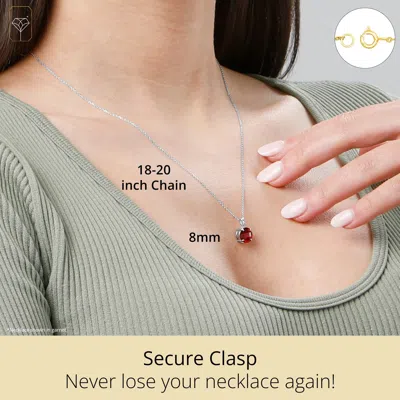 Max + Stone 14k Yellow Or White Gold 8mm Gemstone Round Pendant Necklace With 18 Inch Chain In Orange