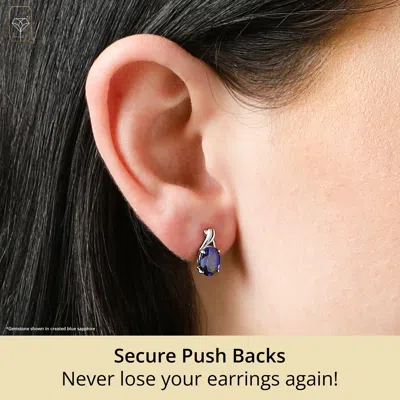 Max + Stone 14k Yellow Or White Gold 8x6mm Gemstone Twist Oval Drop Stud Earrings In Multi