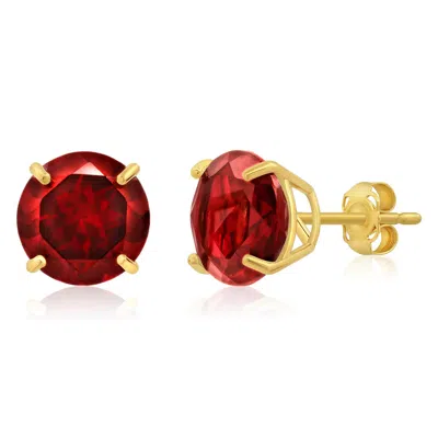 Max + Stone 14k Yellow Or White Gold 9mm Round Large Gemstone Stud Earrings