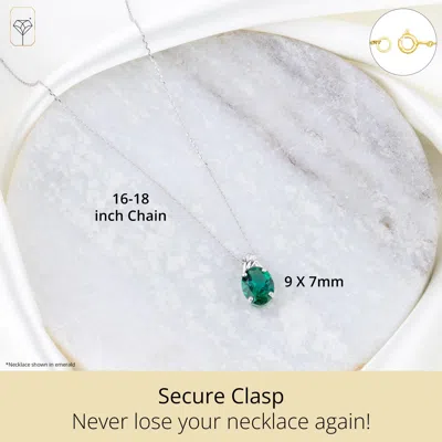 Max + Stone 14k Yellow Or White Gold Gemstone Oval Pendant Necklace With Drop Twist Setting In Neutral