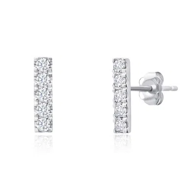 Max + Stone 14k Yellow Or White Gold Small Gemstone Bar Stud Earrings