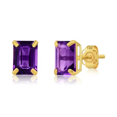 Max + Stone 14k Yellow Or White Gold Solitaire 7x5mm Gemstone Stud Earrings