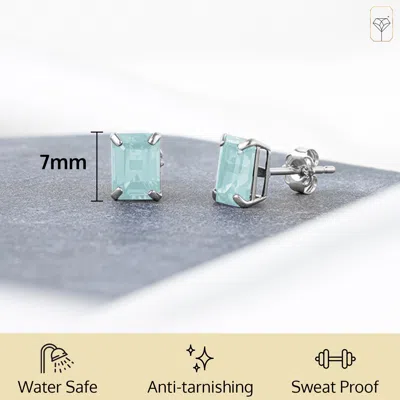 Max + Stone 14k Yellow Or White Gold Solitaire 7x5mm Gemstone Stud Earrings