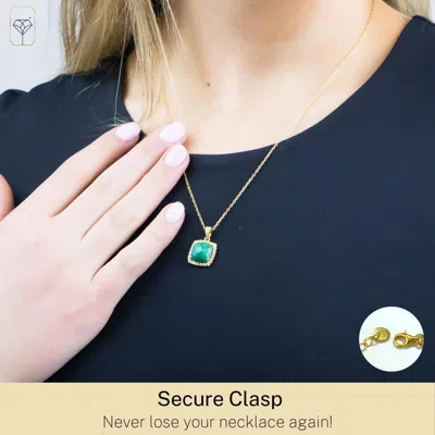 Max + Stone 18k Gold Over Sterling Silver 5 Ct. 10x10mm Cushion Cut Gemstone Necklace