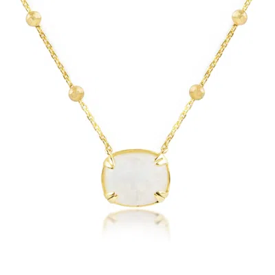 Max + Stone 18k Gold Over Sterling Silver 6 Ct.10x12mm Cushion Cut Gemstone Necklace