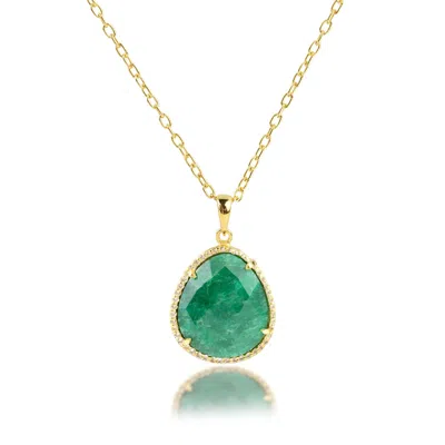 Max + Stone 18k Gold Over Sterling Silver 7 Ct. 10x10mm Pear Cut Gemstone Necklace In Multi