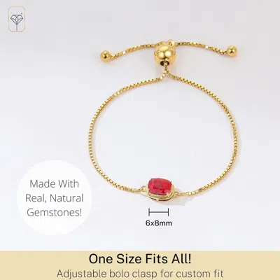 Max + Stone 18k Gold Over Sterling Silver Gemstone Bracelets 8 Inches