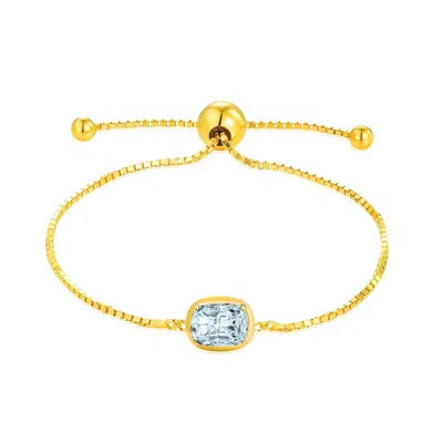 Max + Stone 18k Gold Over Sterling Silver Gemstone Bracelets 8 Inches In Blue