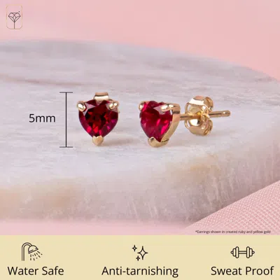 Max + Stone 925 Sterling Silver 5mm Round Heart Gemstone Hoop Earrings In Pink