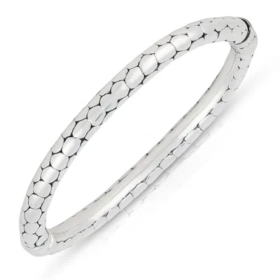Max + Stone 925 Sterling Silver 7 Inch Snake Textured Bracelets With Hinged Clasp