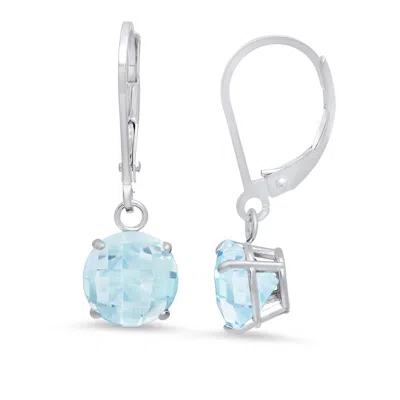Max + Stone 925 Sterling Silver 8mm Round Gemstone Dangle Earrings With Leverback In Multi