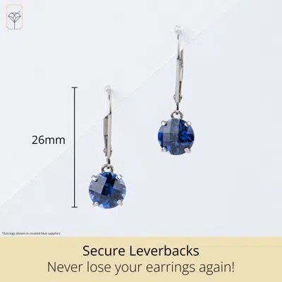 Max + Stone 925 Sterling Silver 8mm Round Gemstone Dangle Earrings With Leverback In Gold